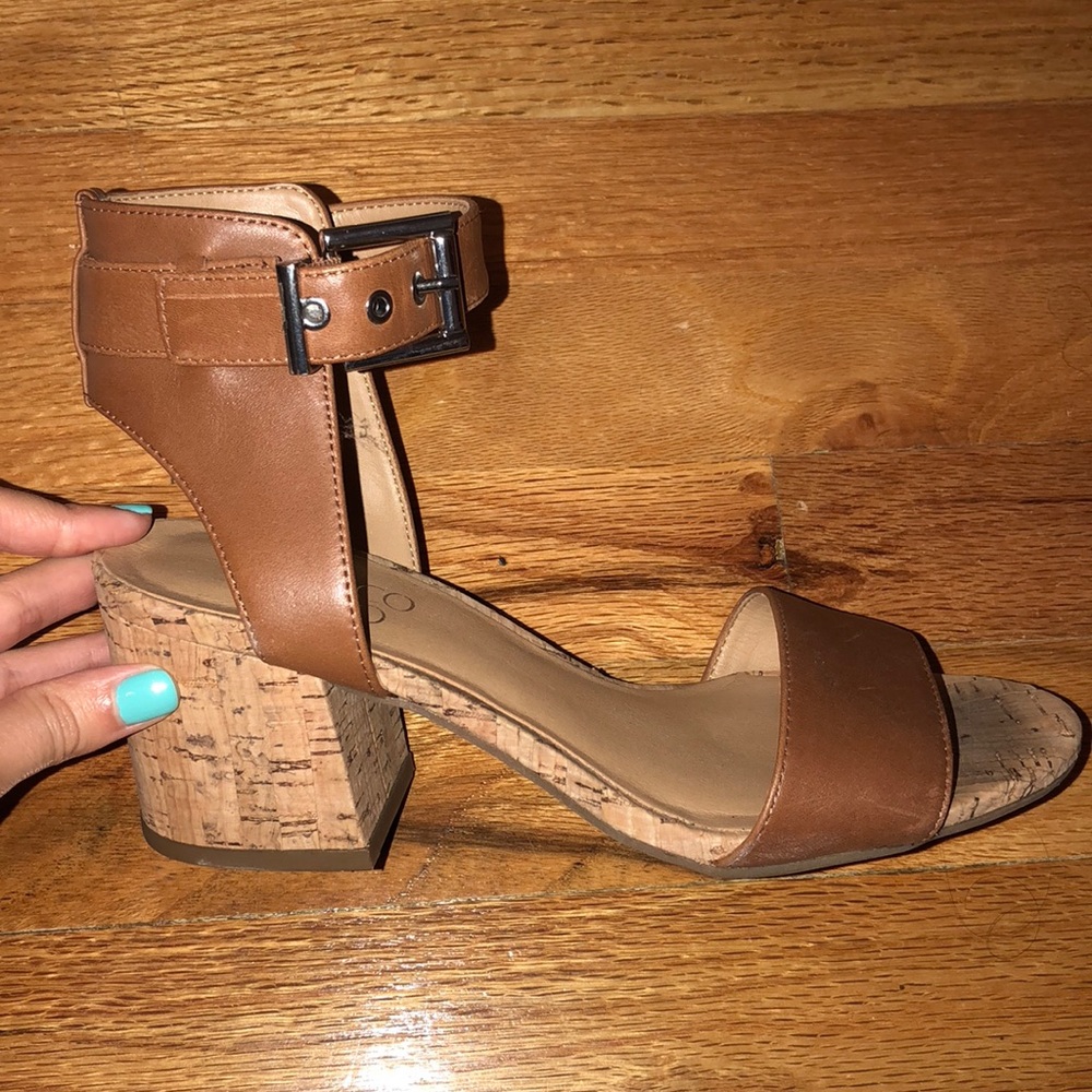 Franco Sarto brown block heel sandal